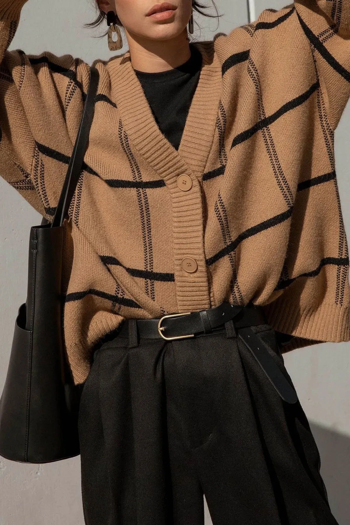 Oversized 2025 plaid sweater