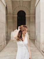 Linen-Blend Button Front Dress