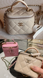 Chanel Mini Vanity Case With Handle Beige