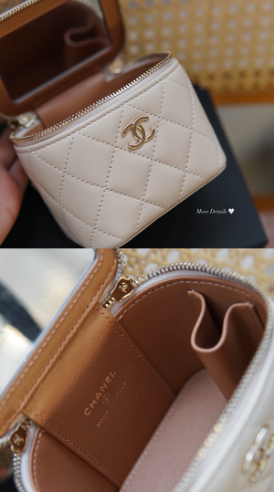 Chanel Mini Vanity Case With Handle Beige