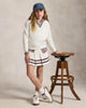 Girls Striped Fleece V-Neck Sweatshirt