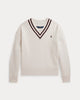 Girls Striped Fleece V-Neck Sweatshirt