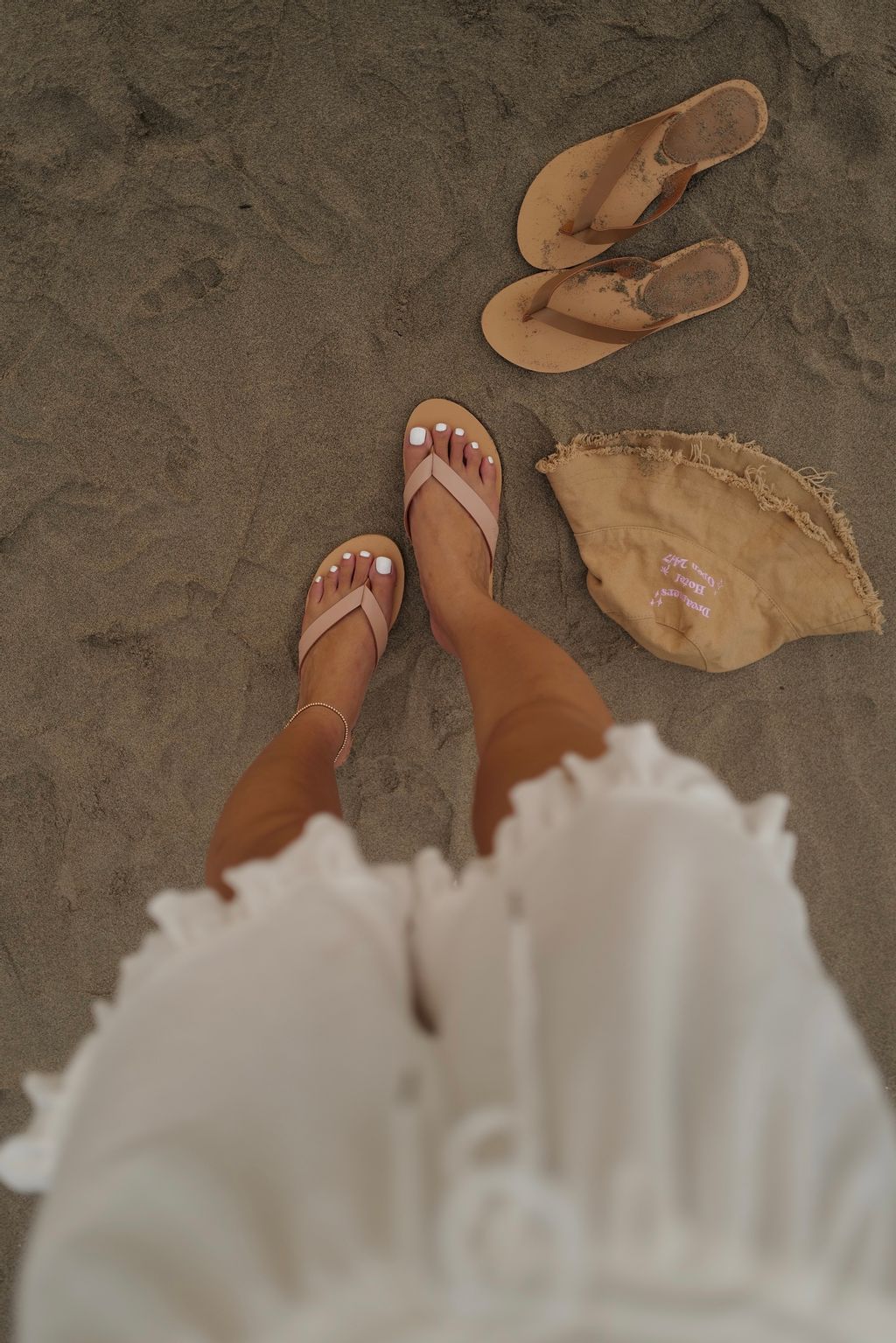 Wave Palm Tree Handmade Flip-flops