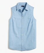 Sleeveless Chambray Shirt