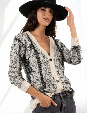 Two Tone Button Front Cardigan