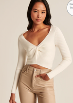 Twist-Front Sweater Top