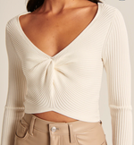 Twist-Front Sweater Top