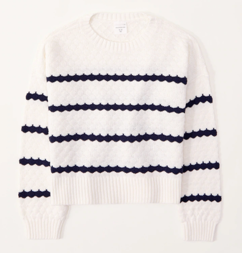 Girls Texture Crewneck Sweater