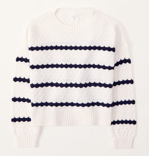 Girls Texture Crewneck Sweater