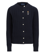 Girls Bear Cableknit Cardigan