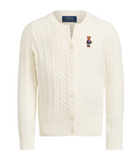 Girls Bear Cableknit Cardigan