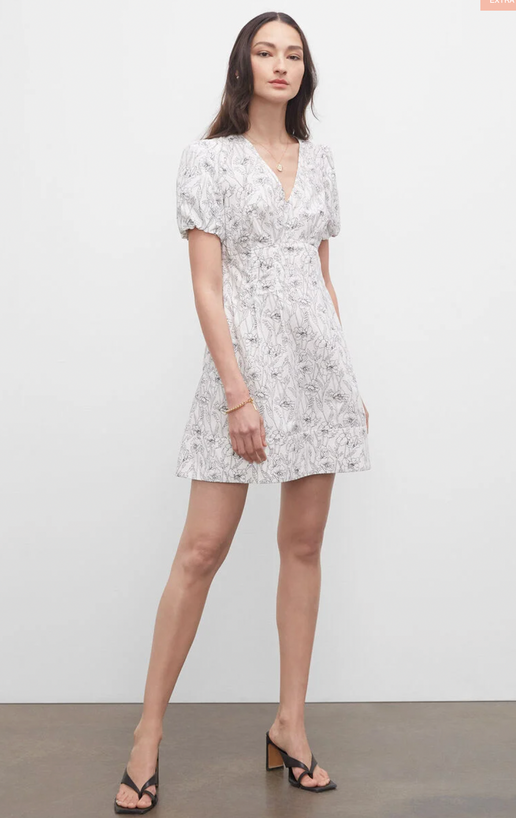 Floral Double V Tie Back Dress