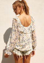 Meadow Ruffled Square-Neck Blouse