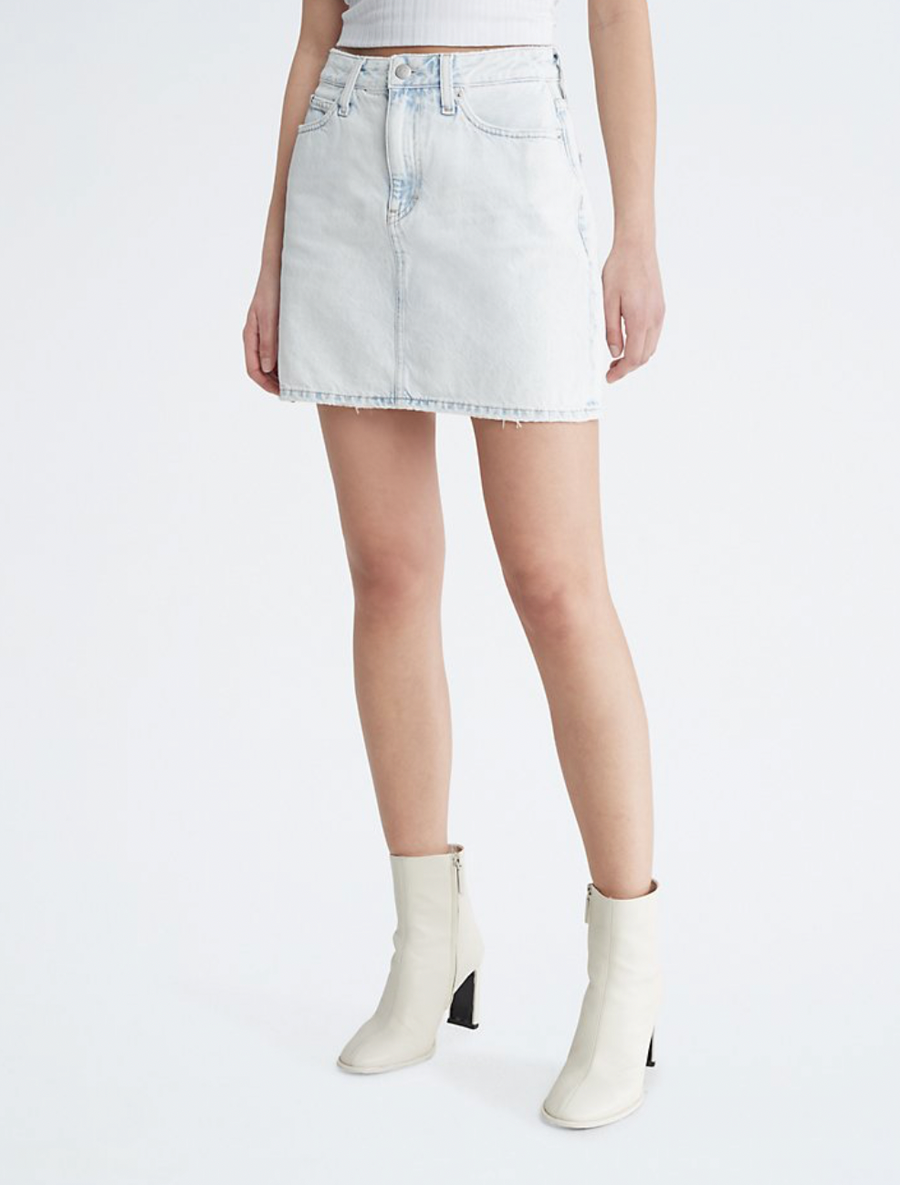 A-Line Denim Mini Skirt