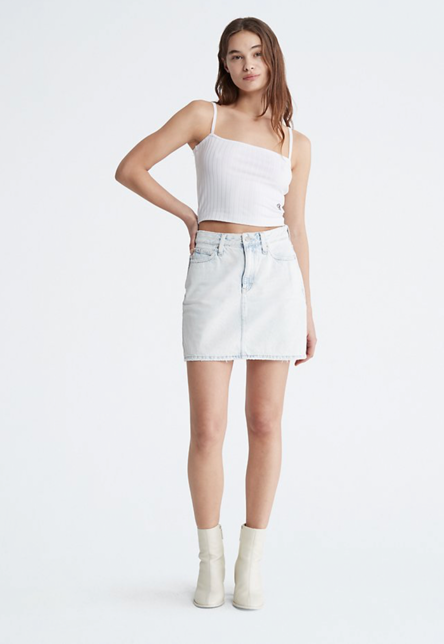 A-Line Denim Mini Skirt