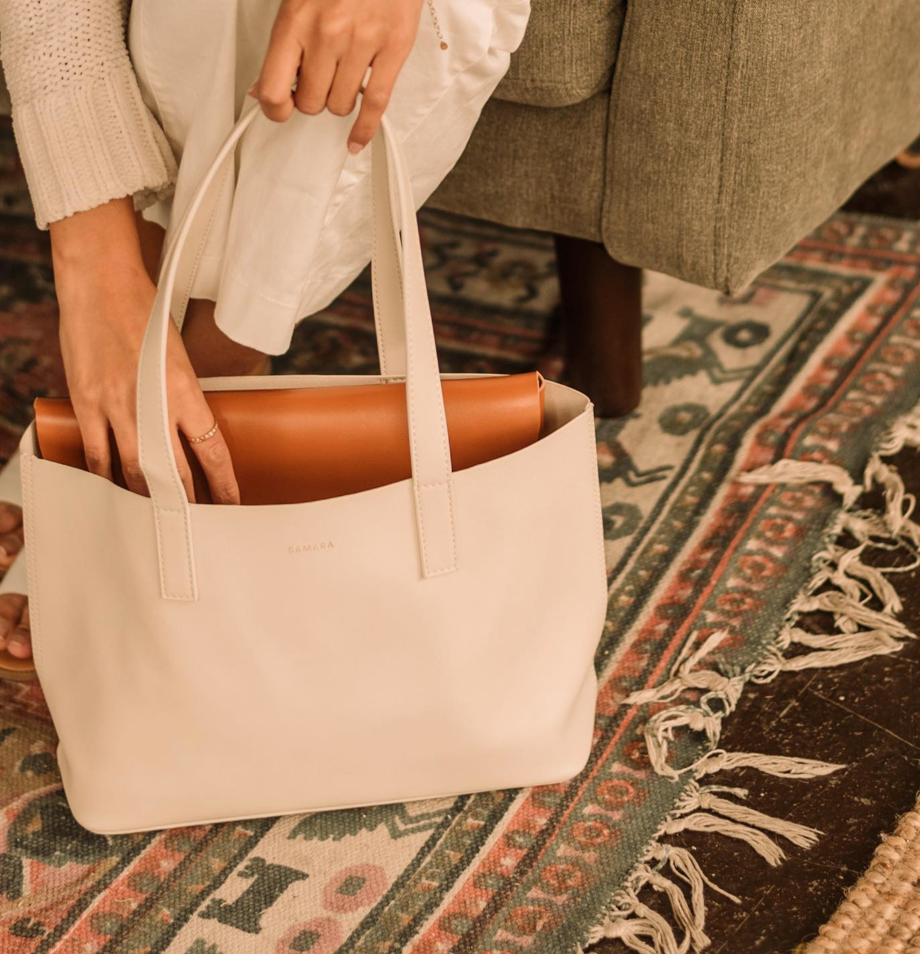 The Rhian Mini Tote Elephant Clouds Apparel