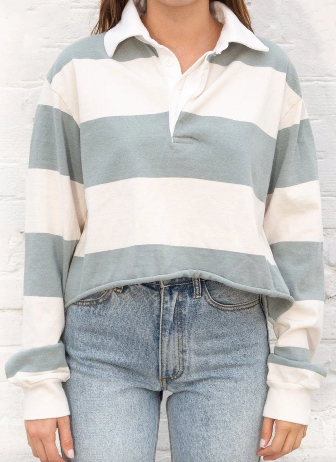 Polo Cropped Stripe Top