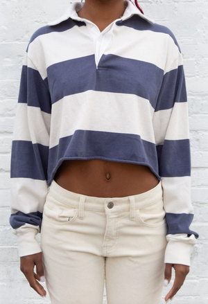 Polo Cropped Stripe Top