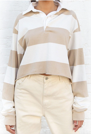 Polo Cropped Stripe Top