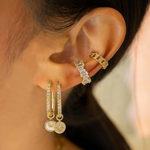 Celeste Pave Gold Hoop Earrings