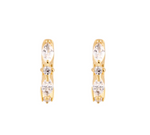 Marquise Pave Gold 8mm Huggie Earrings