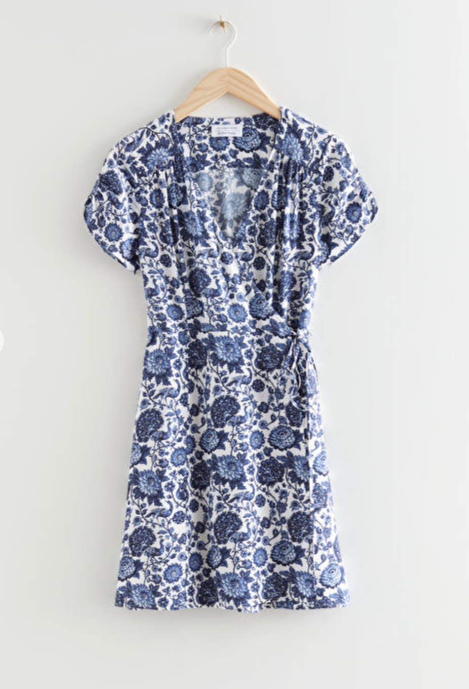 Short Sleeve Mini Wrap Dress