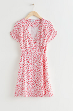 Short Sleeve Mini Wrap Dress