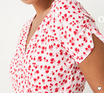 Short Sleeve Mini Wrap Dress