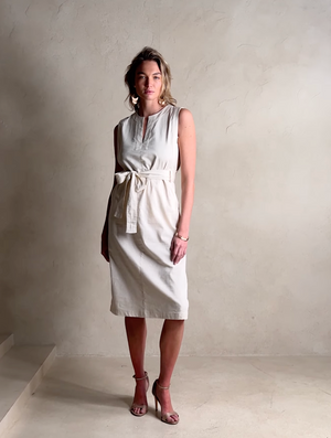 Linen-Blend Shift Dress
