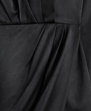 Satin Drapey Shirt Dress