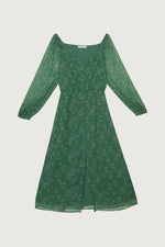 Floral Square-neck Midi Dress