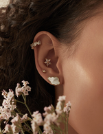 Cumulus Pearl Gold Stud Earrings