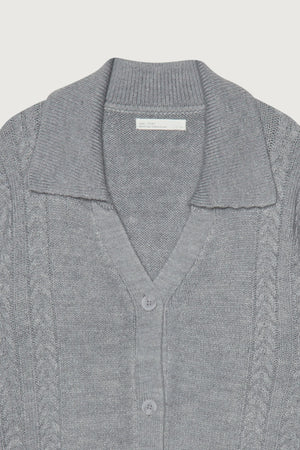 Cable Knit Button Up Cardigan