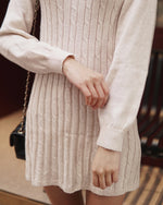 Girls Mockneck Cable Sweater Dress