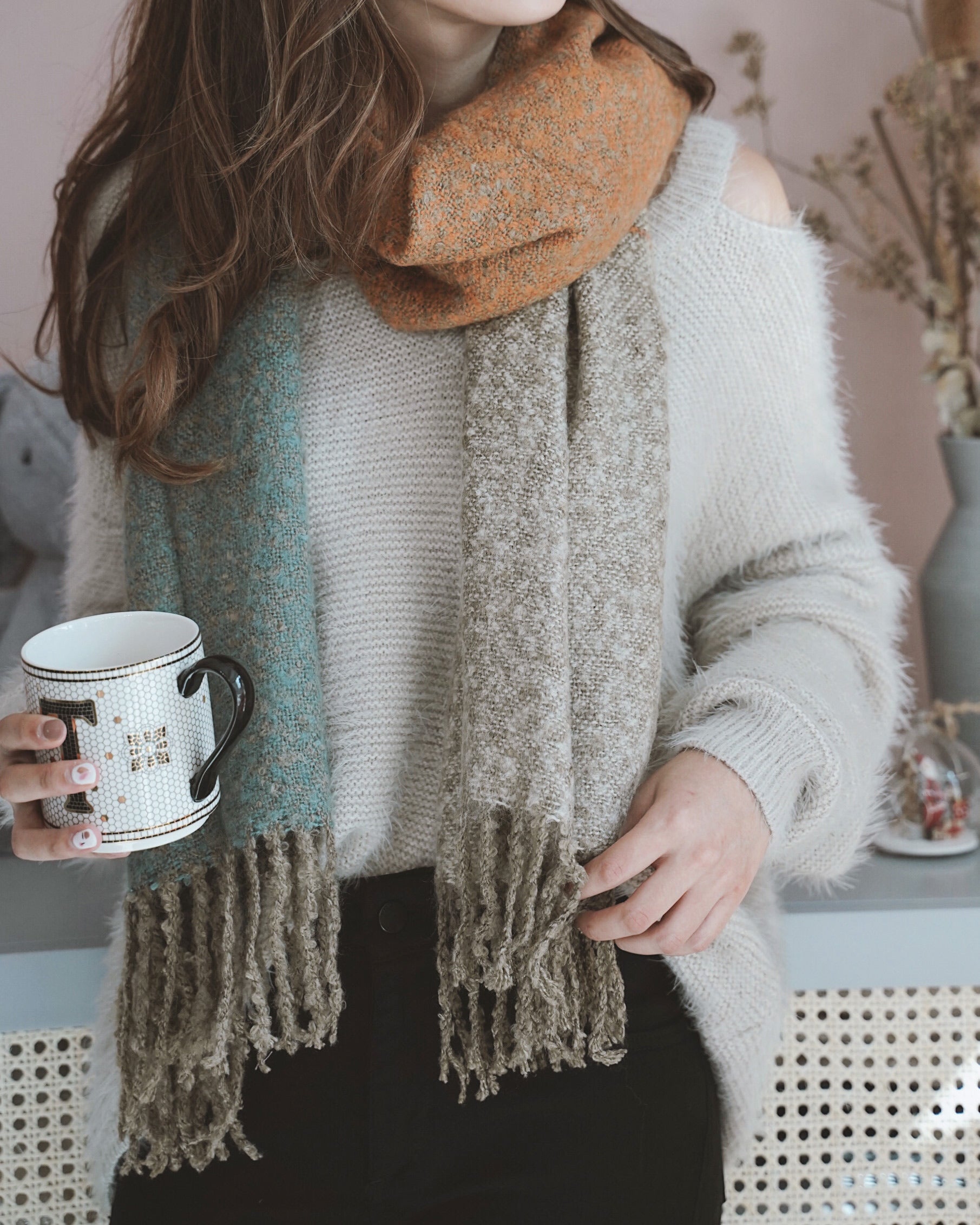 Striped Colorblock Scarf