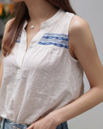Sleeveless Embroidered Top
