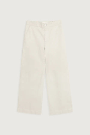 Cropped Twill Wide Leg Pant