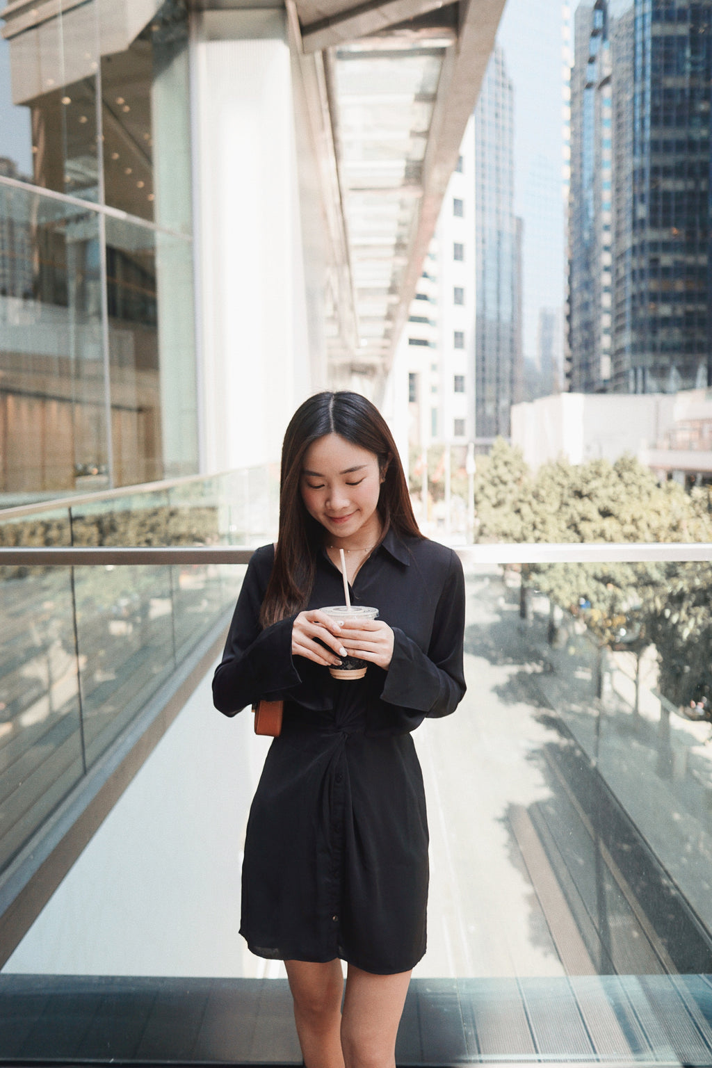 Twist-Front Shirt Dress