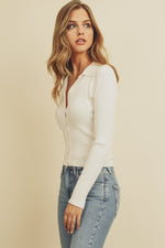 Collared Button Down Knitted Top