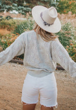 Pointelle Wrap Sweater