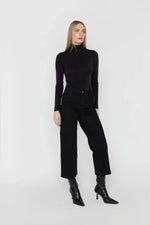 Cropped Twill Wide Leg Pant