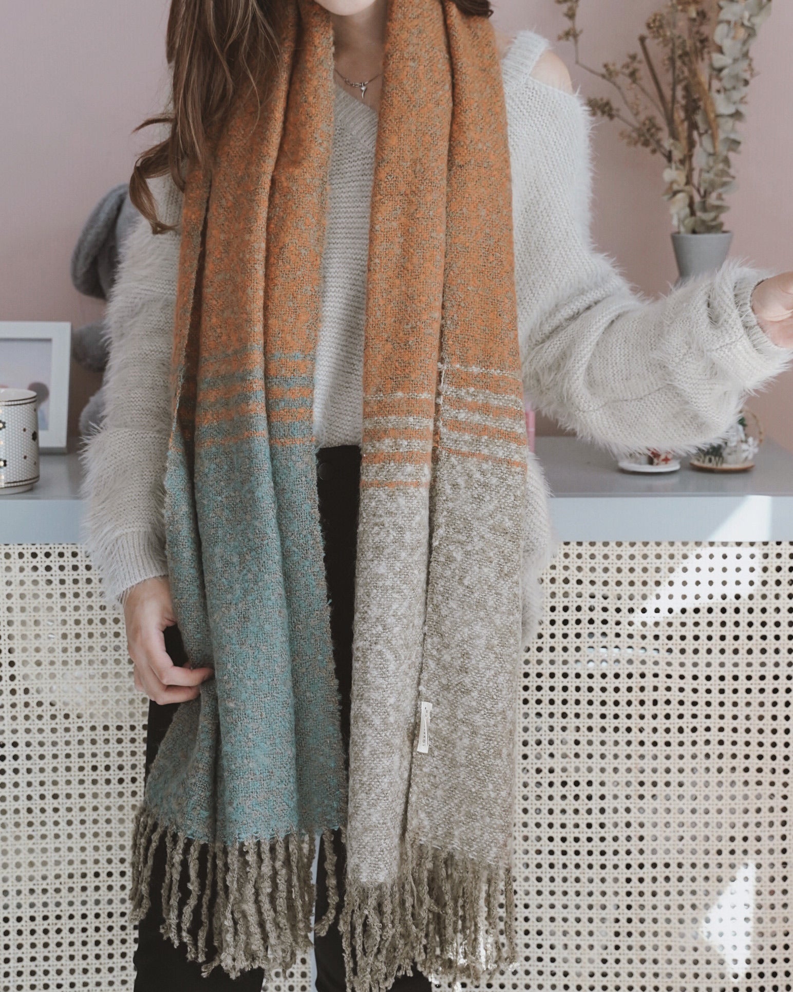 Striped Colorblock Scarf