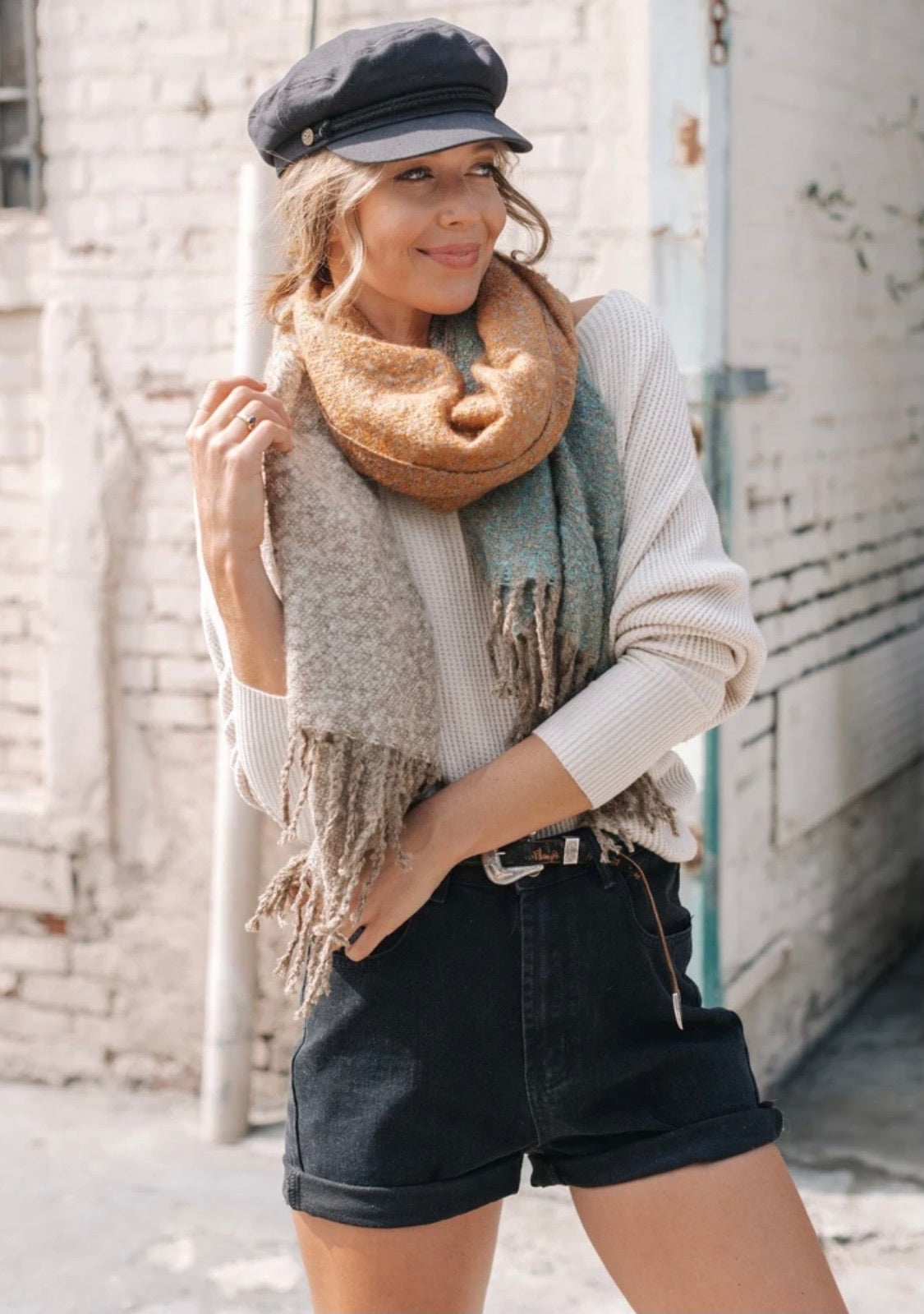 Striped Colorblock Scarf