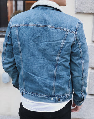 Men Sherpa Denim Jacket