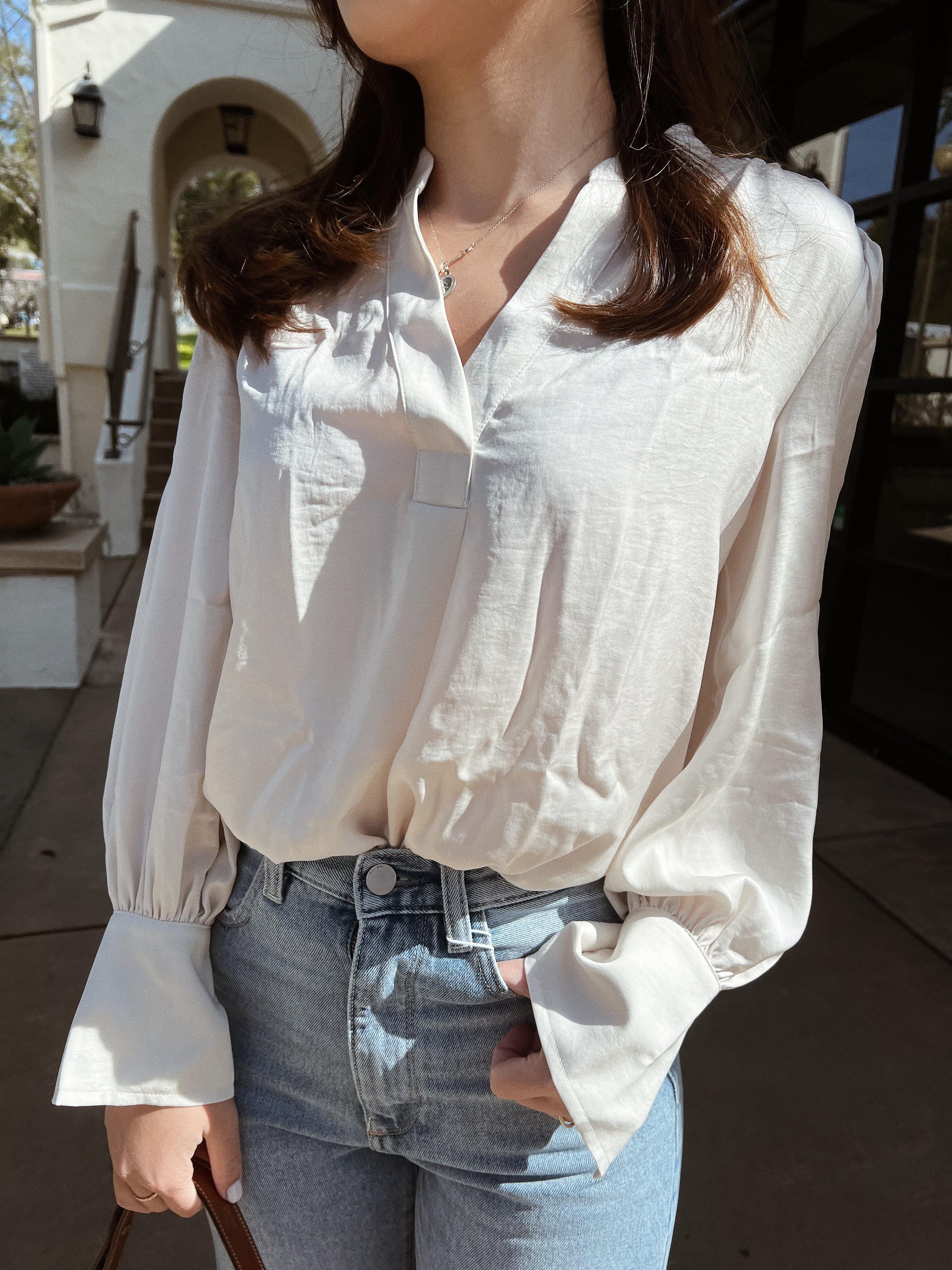 Volume-Sleeve Blouse