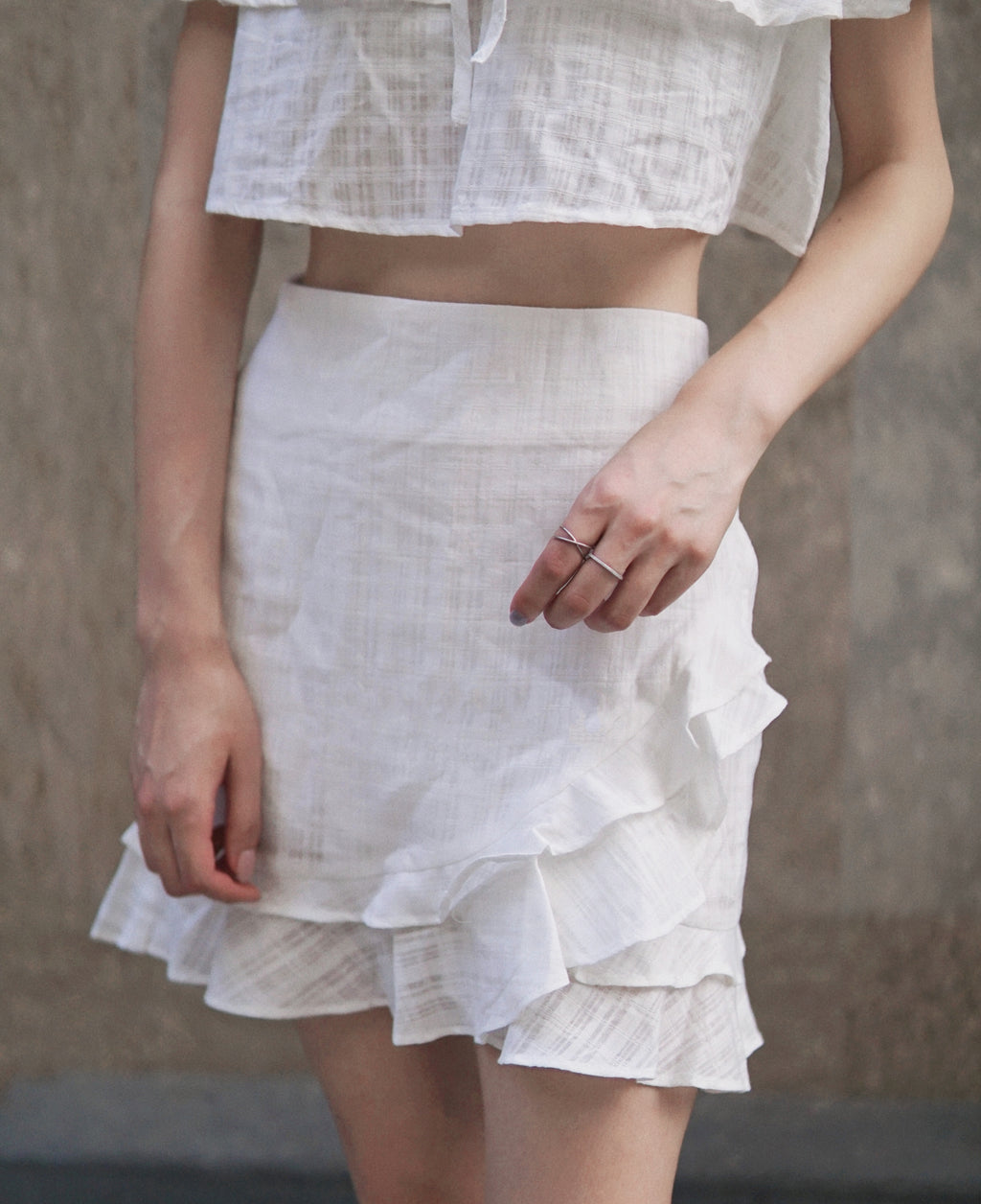 Roselina Ruffled Mini Skirt