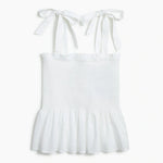 Smocked Tie-Shoulder Top