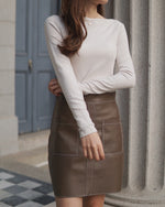 Micro Rib Mock Neck Top