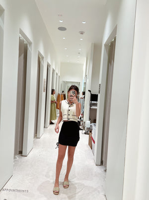 Button Up Sweater Vest+Skirt Set