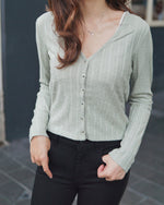 Button-Down Knit Cardigan Top